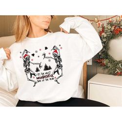 christmas sweatshirt, it's the most wonderful time of the years, santa skeleton dancing shirt, christmas crewneck, chris