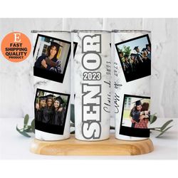 photo graduation 20oz skinny tumbler, add your own photo graduation 2023, graduation tumbler, gifts for senior