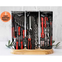 mechanic tumbler for men, 20oz skinny tumbler, custom made handmade tumbler