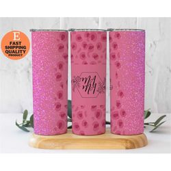 glittery pink mama tumbler, gift for mom, mom life tumbler, mother's day present, pink glittery mama tumbler