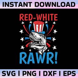 red white and rawr png, 4th of july png, red white blue dinosaur png, patriotic dino png