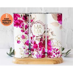 elegant magenta floral tumbler for the stylish mom, a unique gift for the special mama in your life