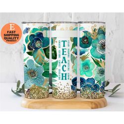 teach love inspire 20oz skinny tumbler, teacher appreciation tumbler, custom made handmade tumbler