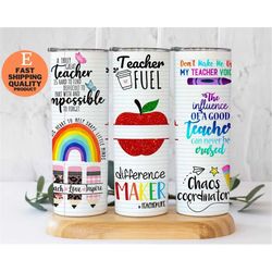 teacher quotes appreciation tumbler, chaos coordinator, teacher fuel, custom made handmade tumbler