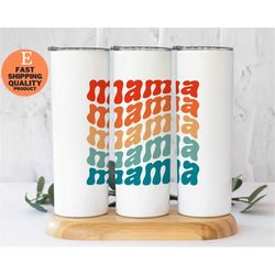 mama white trendy tumbler - perfect gift for mom, insulated white tumbler for mom - keeps drinks hot or cold, stylish ma