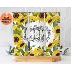 floral mom sunflower stainless steel tumbler - perfect gift for mother's day, eco-friendly floral mom sunflower stainles
