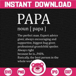 papa definition, papa svg, grandpa definition, father's day gift, papa wood sign, cut files, svg files, svg, png,jpg