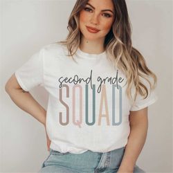 second grade teacher squad shirt, colorful 2nd grade tee, teacher team shirt, teacher crew tshirt, elementary teacher t
