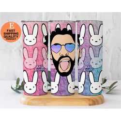 multicolor bad bunny tumbler, reggaeton on the rocks: your concalma malo tumbler, insulated 20oz tumbler, bad bunny tumb