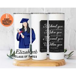 personalized class of 23 affirmation tumbler, inspirational tumbler, motivational drinkware, customized water bottle, mi