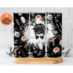 stylish hairdresser tumbler - perfect gift for hairstylists, sparkly hairdresser tumbler, hairdresser appreciation tumbl