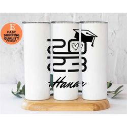 personalized class of 2023 gift, 20oz stainless steel tumbler, custom grad gift, senior gift idea, graduation tumbler