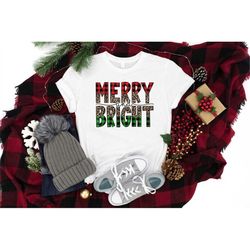merry bright shirt, merry christmas leopard shirt, merry bright buffalo plaid shirt, christmas shirt, christmas family s