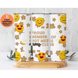 hot mess moms club stainless steel tumbler, funny mom tumbler, hot mess moms club, 20oz hot mess moms club tumbler