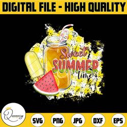 sweet summer time sublimation design, summer design, watermelon, lemon png, summer png sublimation, i love summer