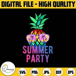 "summer pineapple party sublimation designs downloads, pineapple with sunglasses png, digital download, summer sublimati