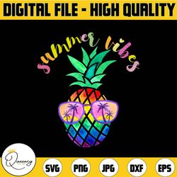 summer vibes pineapple sublimation designs downloads, pineapple with sunglasses png, digital download, summer sublimatio