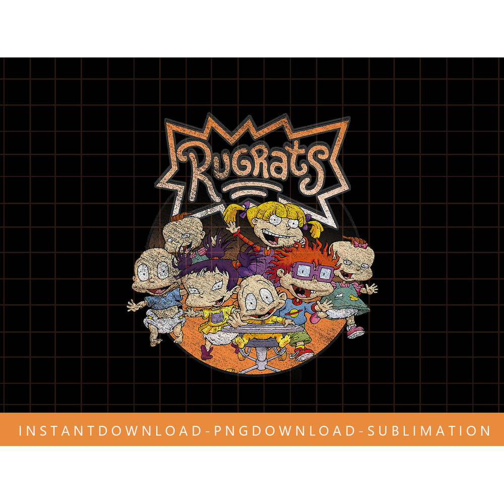 Nickelodeon Rugrats Distressed Group Shot Logo png, sublimate, digital print.jpg