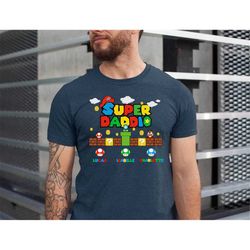 personalized super daddio shirt, super daddio shirt with kids name, cute dad shirt, dad gamer shirt, father's day funny
