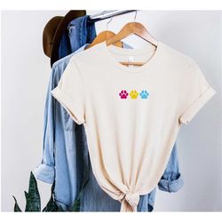 cute pansexual dog paw shirt, lgbtq pride shirt, lgbt dog dad dog mom shirt, dog lover shirt gift,
