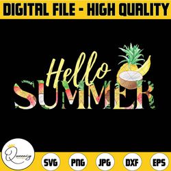 hello summer watermelon pineapple banana png summer sublimation png summer watermelon cute digital download image