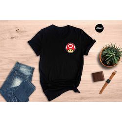 pocket super mario mushroom shirt, super mario shirt, birthday gift, retro game tee, mushroom shirt, gamer shirt, mario