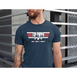 top pappa t-shirt with kids names, custom gift for father shirt, christmas gifts dad shirt, new dad tshirt, gift tee for