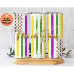fleur de lis tumbler for mardi gras or everyday use, 20oz skinny tumbler, custom made handmade tumbler