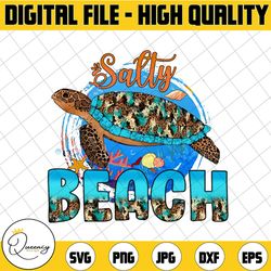 salty beach tortoise, salty beach png, summer beach design file for sublimation or print, summer, instant digital downlo