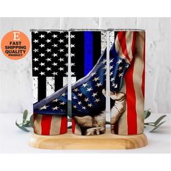back the blue tumbler, law enforcement tumbler, police officer gift, police support gift, blue lives matter tumbler