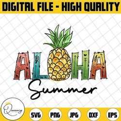 pineapple aloha summer png sublimation design, aloha summer png, aloha beach png, aloha png downloads