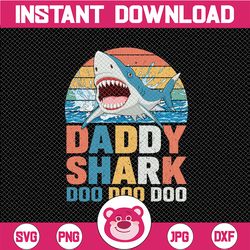 retro daddy shark png, doo doo doo doo daddy shark png, father's day png, father's day gift  - png printable