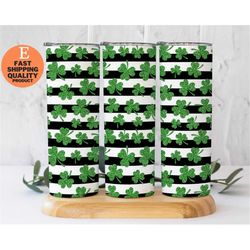 insulated shamrock st. patrick's day glitter clover stainless steel tumbler - perfect for celebrating the irish holiday