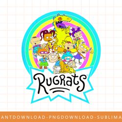 nickelodeon rugrats rainbow circle reptar and friends png, sublimate, digital print