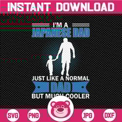 i'm a japanese dad just like a normal papa except much cooler digital file svg png fathers day svg, papa sublimation