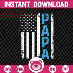 papa distressed american flag svg, png, jpg, dxf, patriotic svg, papa svg file, dad svg, us flag svg, silhouette