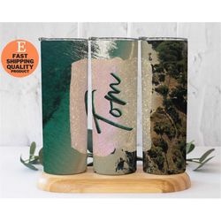 20 oz skinny tumbler beach, tumbler beach summer palm, handmade summer theme tumbler, customizable travel mug, personali