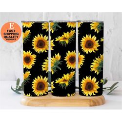 brighten your day sunflower tumbler, sunflower delight tumbler, eye catching and relaxing sunflower tumbler