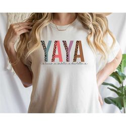 yaya shirt, custom mothers day gift tshirt with kids names, grandma birthday shirt, gift for grandma, funny grandma tee