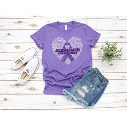 alzheimer awareness purple ribbon shirt, alzheimer disease, purple ribbon tee, alzheimer tee