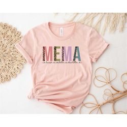 mema shirt, custom mothers day gift tshirt with kids names, grandma birthday shirt, gift for grandma, funny grandma tee