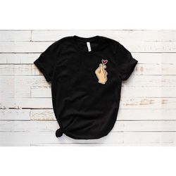 korean finger heart shirt, saranghae finger heart, i love you finger heart, saranghae korean-kpop finger heart, kpop shi