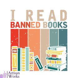 retro vintage i read banned books svg graphic design files