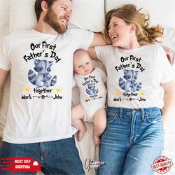 Our First Father's Day Shirt Gift, Fathers Day Gift, First Fathers Day Shirt,Matching Dad And Baby Tee,First Time Dad Te