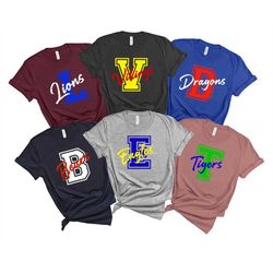 custom mascot shirts, school spirit mascot t shirt team fans, team mascot dragons shirt personalized school team name sh