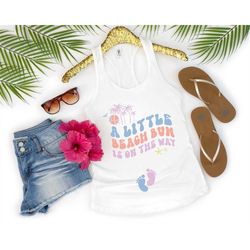 beach pregnancy announcement tank top summer gender reveal tank tropical cruise vacation maternity tee hawaii baby showe