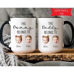Custom New Mom and Dad Mug, Custom Family Mug, Mommy and Daddy, Custom Photo Mug, Parents to Be Mug, Baby Shower Gift, P
