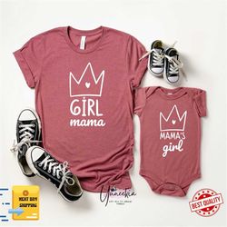 girl mama shirt, mama's girl t-shirt, matching mommy and me shirt, mama and mini set, mom of girls, first mothers day gi