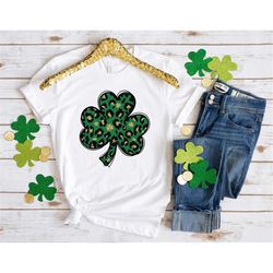 leopard shamrock shirt, st patricks day shirt, irish gifts, clover shirt, irish day shirt, st paddys day shirt, lucky sh