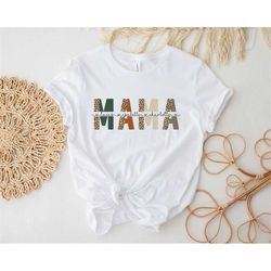 mama t-shirt, leopard personalized mama shirt with names, custom gift for mom